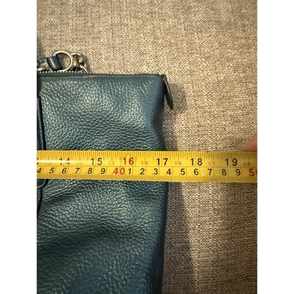 Coach AVA Leather Metallic Teal Tote G1857-F35850 Shoulder Handbag - Picture 13 of 16